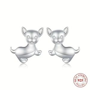 Sterling Silver Dog Earrings. Sells For $12